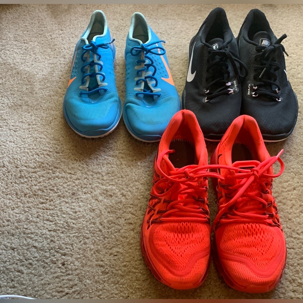 Nike Athletic Shoes Set - Blue, Black, Red